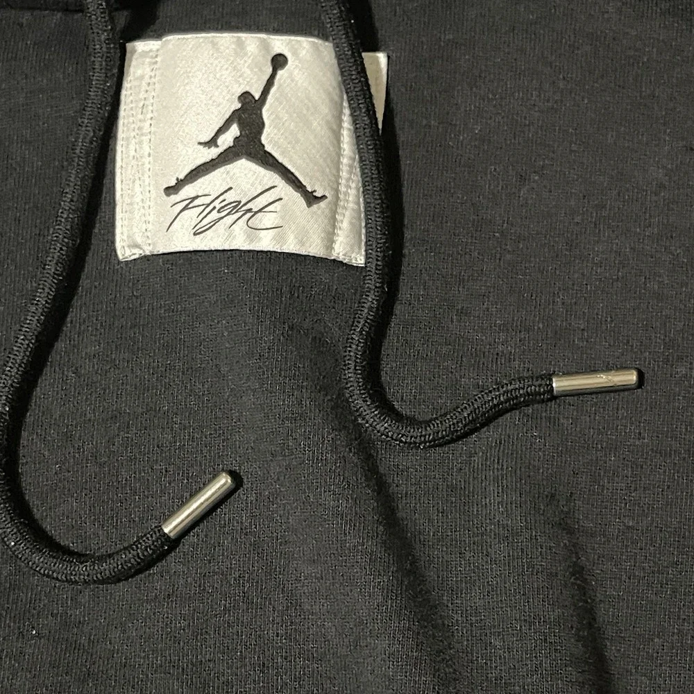 Nike Air‎ Jordan Flight Logo Hoodie Men Medium Black Fleece Pullover DQ7338-612